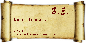 Bach Eleonóra névjegykártya